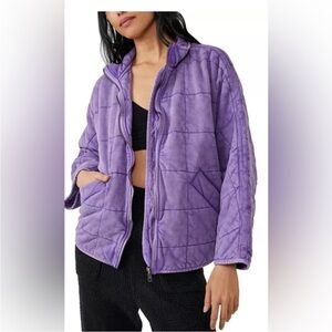 Free People Purple Quilted Jacket